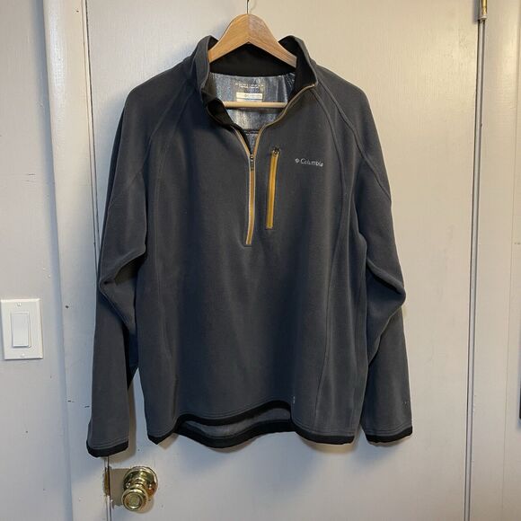 Columbia Men’s Gray Omni Heat Thermal Comfort Fleece Quarter Zip - Medium - Picture 1 of 5